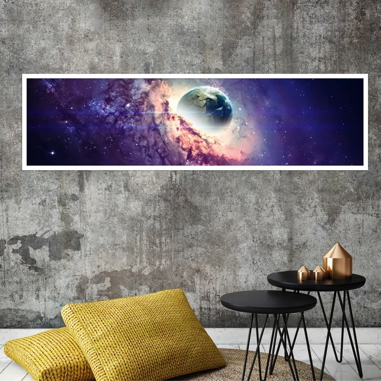 تابلو بکلیت طرح کهکشان و زمین مدل کشیده W-7805