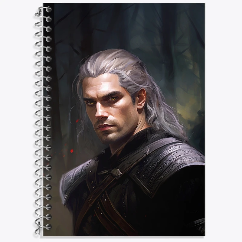 دفتر زبان 50 برگ خندالو مدل سه خط طرح سریال ویچر (The Witcher) کد F873