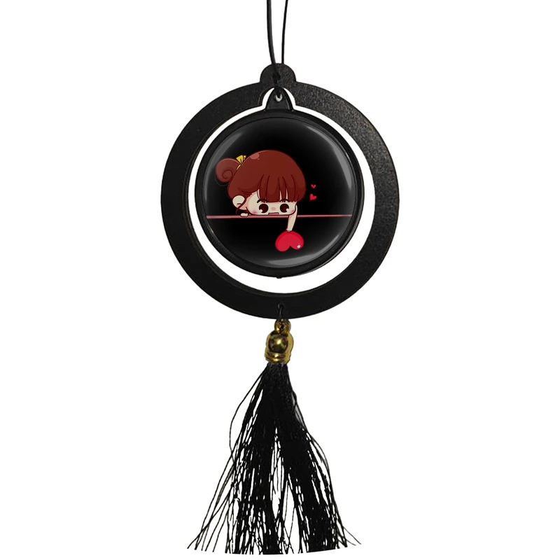 آویز تزئینی خودرو مدل دوطرفه طرح پسر ، دختر و قلب کد 1008