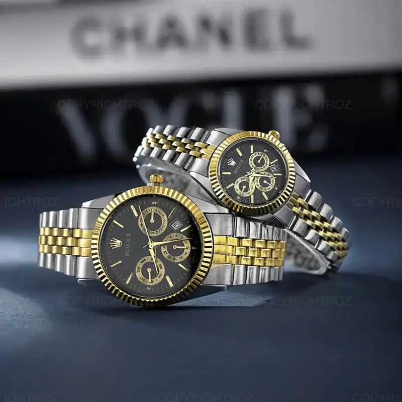 ست ساعت مچی عقربه ای زنانه و مردانه رولکس مدل تک موتور 011