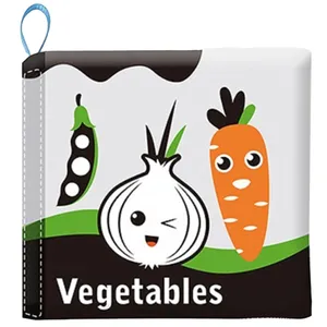 بازی آموزشی سمید مدل کتاب حمام پارچه ای سوت دار طرح سبزیجات