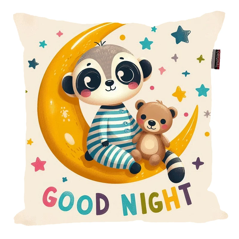 کوسن پاد آفرین مدل عروسکی طرح شب بخیر Good Night کد PK30589