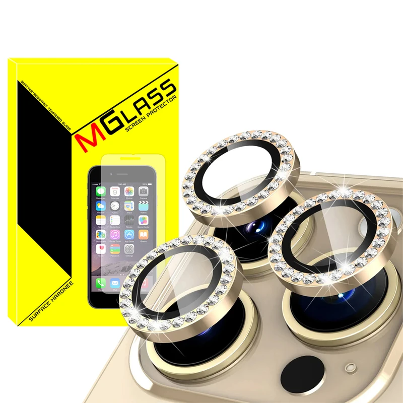 محافظ لنز دوربین ام‌گلس مدل Ring-Diamond مناسب برای گوشی موبایل اپل Iphone 11 Pro / 11 Pro Max