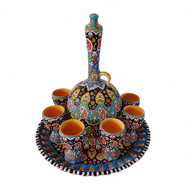 ست 8 تکه تنگ و جام میناکاری کد 598