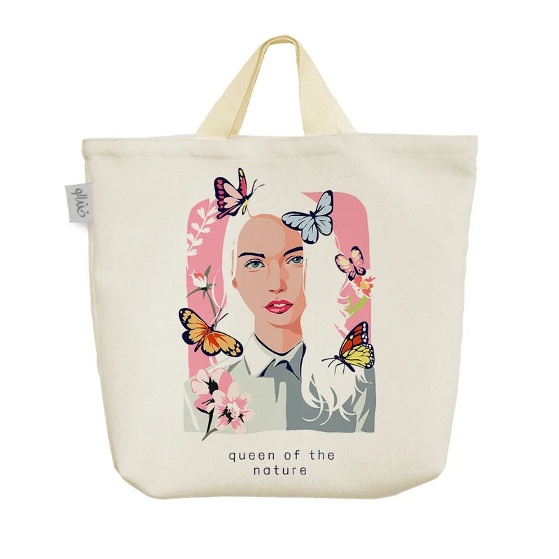 ساک خرید خندالو مدل زن و پروانه کد 3149