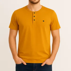تی‌شرت آستین کوتاه مردانه مدل سه دکمه
