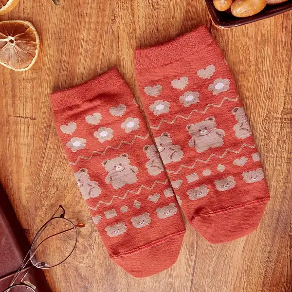 جوراب زنانه ال سون مدل خرسی کد PH709