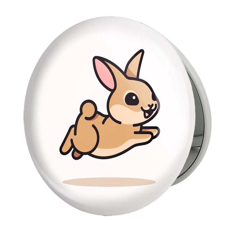 آینه جیبی خندالو طرح حیوانات بامزه خرگوش مدل تاشو کد 28184 