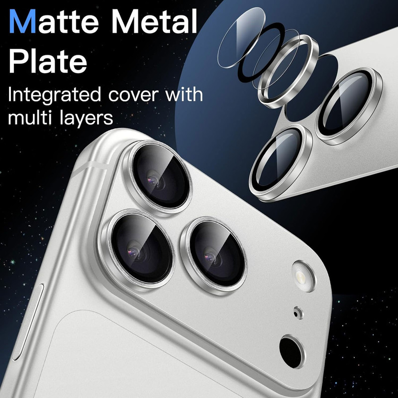 محافظ لنز دوربین فلزی مسیر مدل Total Shield مناسب برای گوشی موبایل اپل iPhone 18 Pro Max