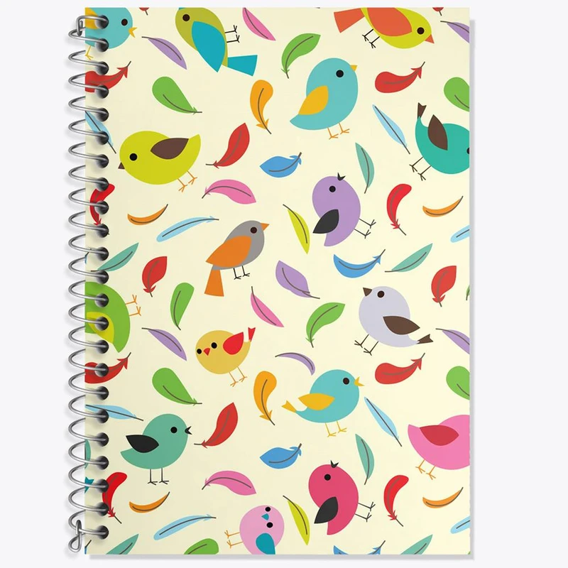 دفتر زبان 50 برگ خندالو مدل سه خط طرح پرنده کد 5114