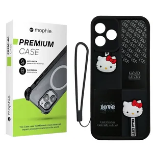 کاور موفی مدل Silicone Puffer Hello Kitty Strap مناسب برای گوشی موبایل تکنو Spark 10C به همراه بند