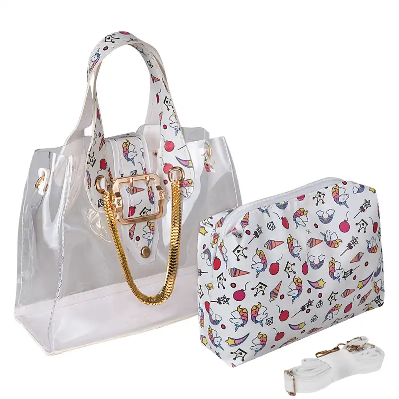 کیف دستی دخترانه مدل فشن طرح شیشه ای اسب تک شاخ 2