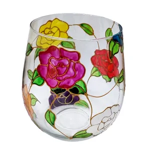 گلدان شیشه ای طرح گل