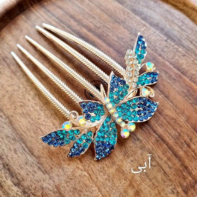 شانه مو زنانه مدل شینیون پروانه نیم تاج کد 24 brg