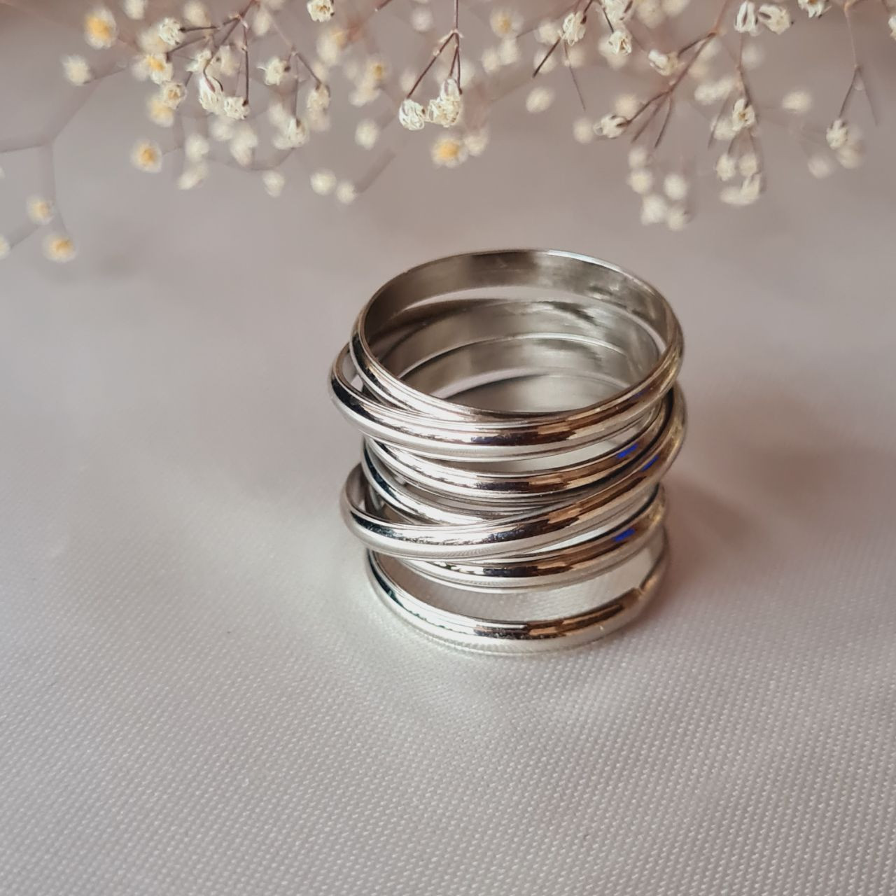 انگشتر زنانه مدل فنری سیلور درشت