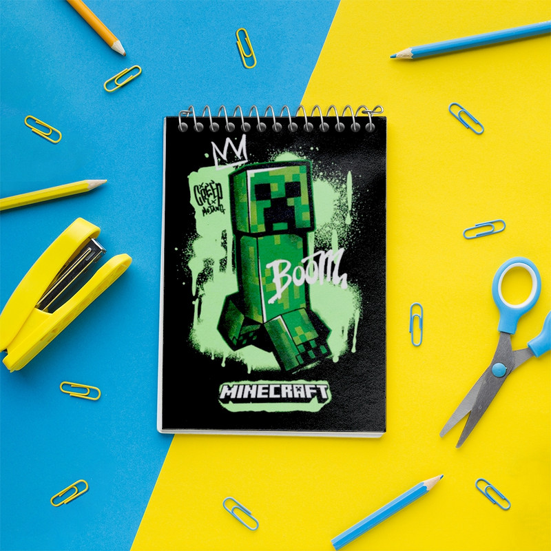 دفتر یادداشت 50 برگ خندالو مدل ماینکرافت (Minecraft) کد F1216