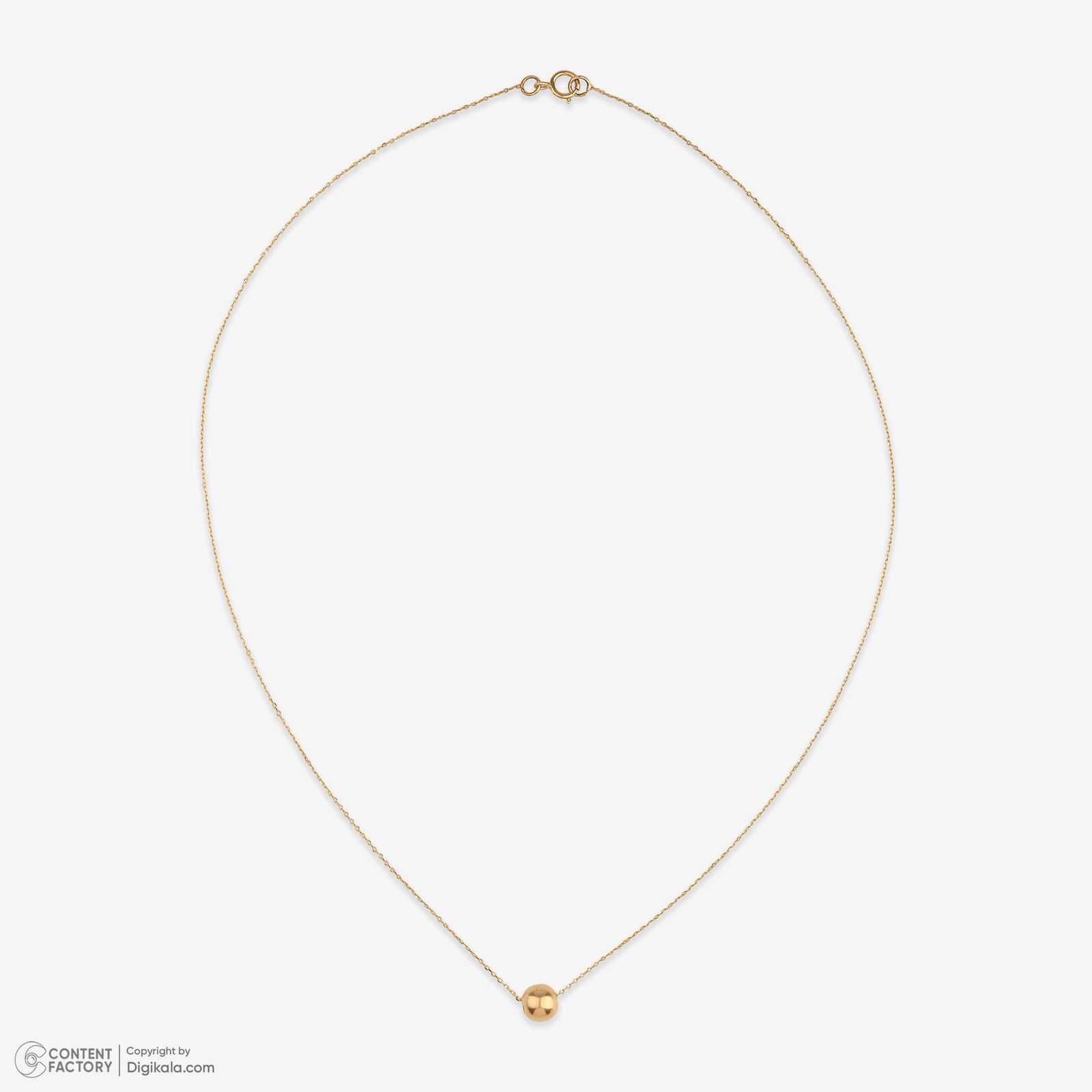 گردنبند طلا 18 عیار زنانه با زنجیر حلقهای (فلامینگو) وی گالری مدل تک گوی کد NC4047 - - 5