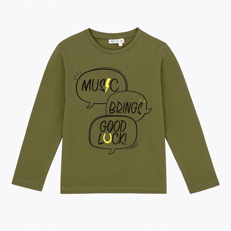 تی‌شرت آستین بلند بچگانه او وی اس مدل music