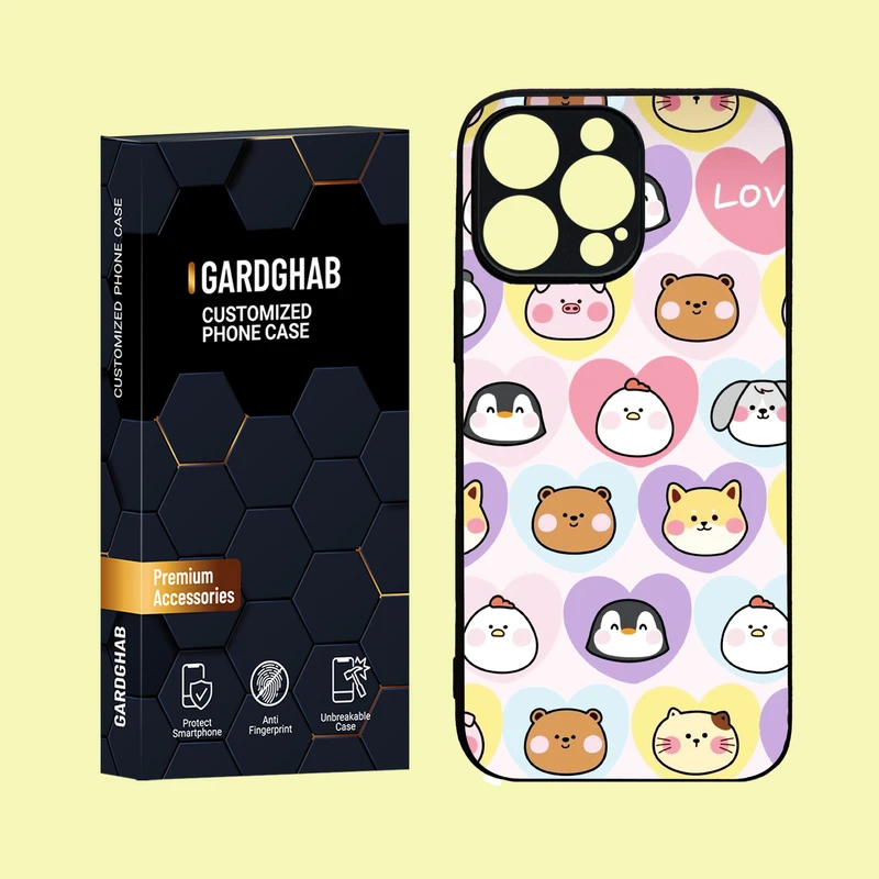 کاور گارد قاب مدل دور ژله ای پشت گلس فانتزی  مناسب برای گوشی موبایل  اپل  iPhone 16 Pro Max