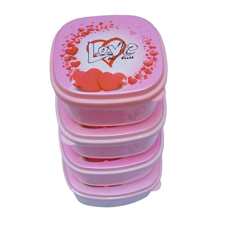 ظرف نگهدارنده مدل love بسته 4 عددی