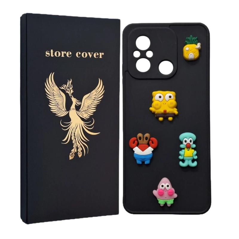  کاور استور کاور طرح باب اسفنجی برجسته مدل 12c مناسب برای گوشی موبایل شیائومی Redmi 12C