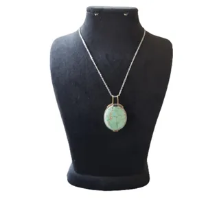 گردنبند نقره زنانه مدل فیروزه نیشابور