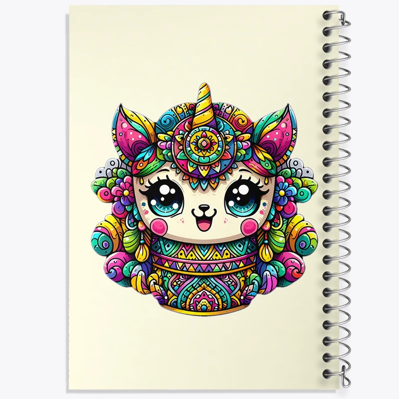 دفتر مشق 50 برگ خندالو طرح اسب تک شاخ کیوت کد N3348