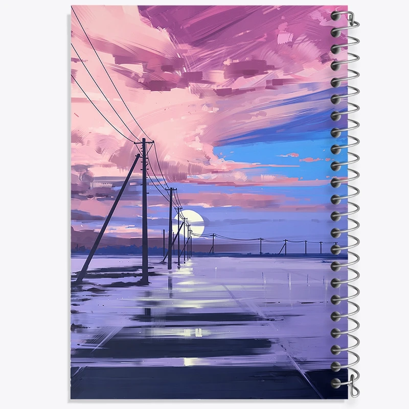 دفتر ژورنال نویسی 50 برگ خندالو مدل نقطه ای طرح غروب کد F329