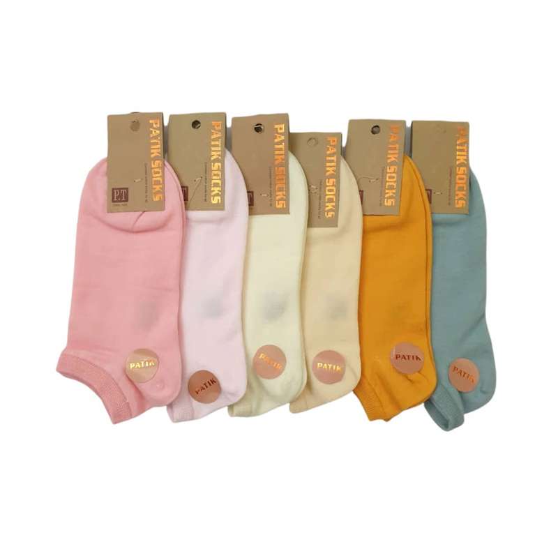 جوراب دخترانه پاتیک مدل پاستلی بسته 6 عددی