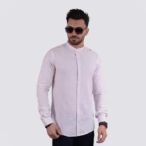 پیراهن آستین بلند یقه ایستاده مردانه مدل 860543