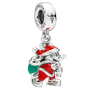 آویز گردنبند نقره زنانه پاندورا مدل Santa Mickey Mouse Dangle