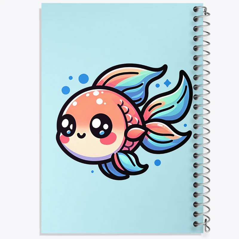 دفتر ژورنال نویسی 50 برگ خندالو مدل نقطه ای طرح ماهی کیوت کد N5932