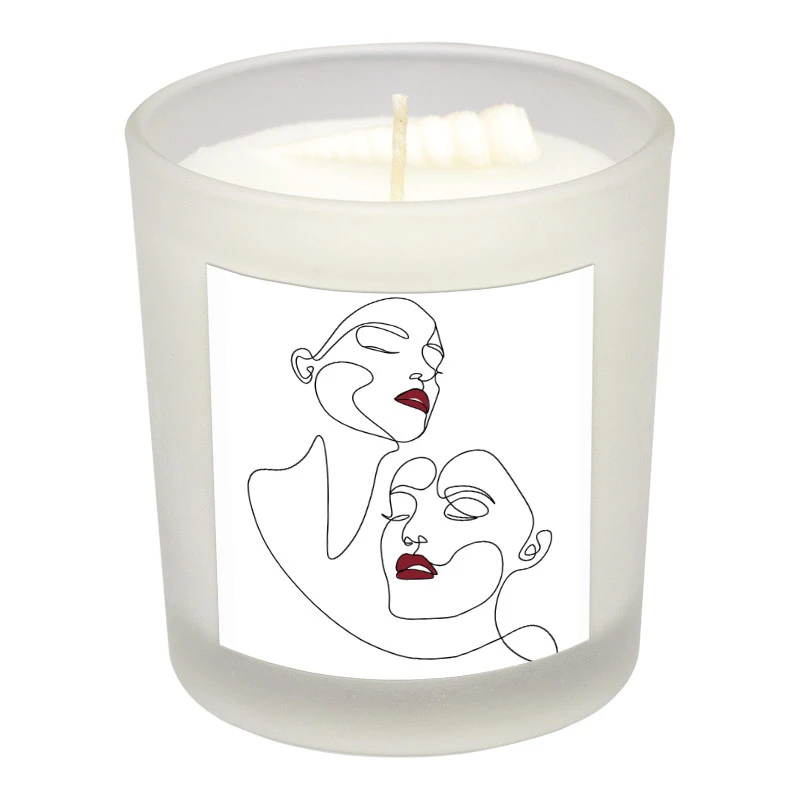 شمع لیوانی طرح مینیمال چهره مدل D069-1