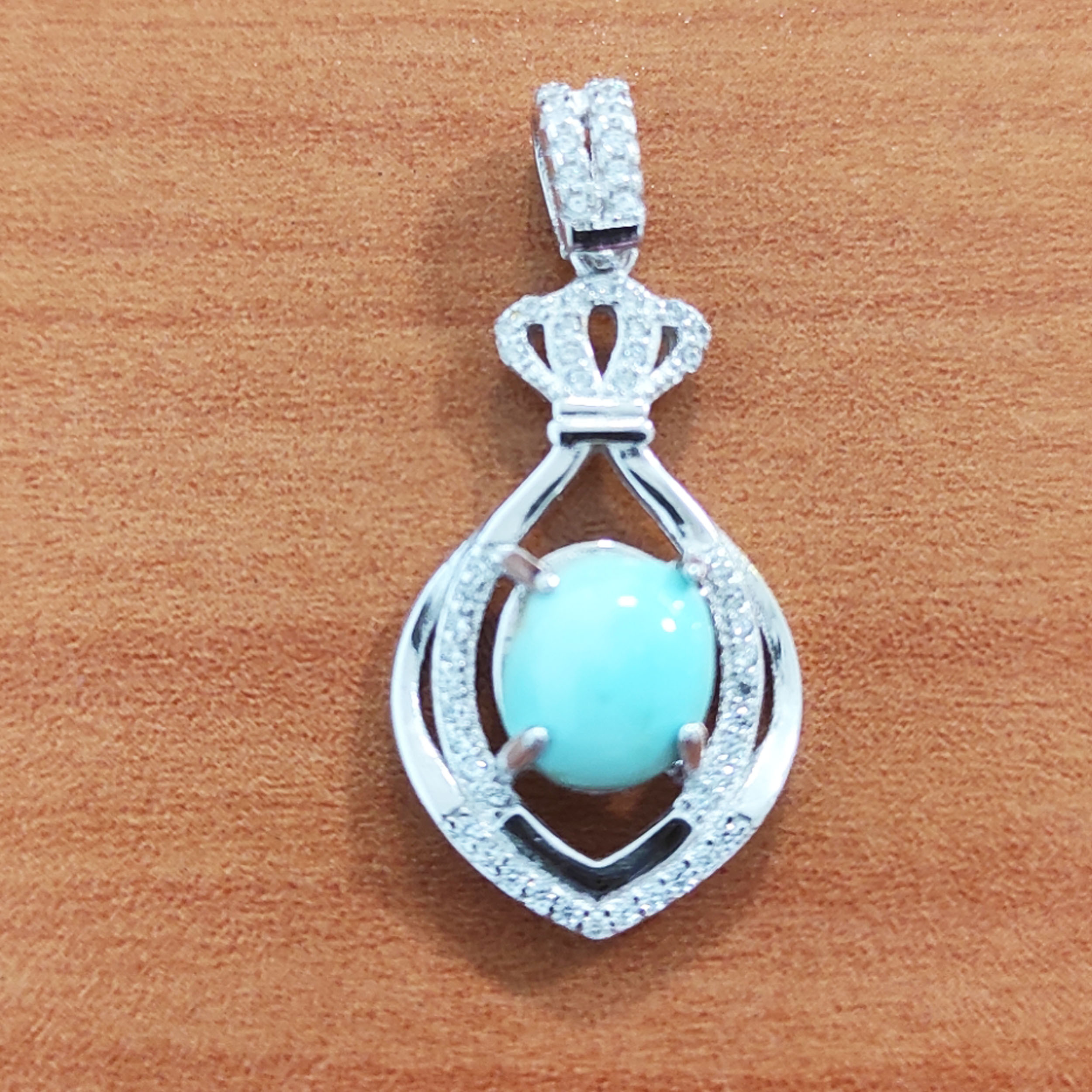 آویز گردنبند نقره زنانه مدل نگین فیروزه نیشابور کد AV27946 آویز گردنبند نقره زنانه مدل نگین فیروزه نیشابور کد AV27946
