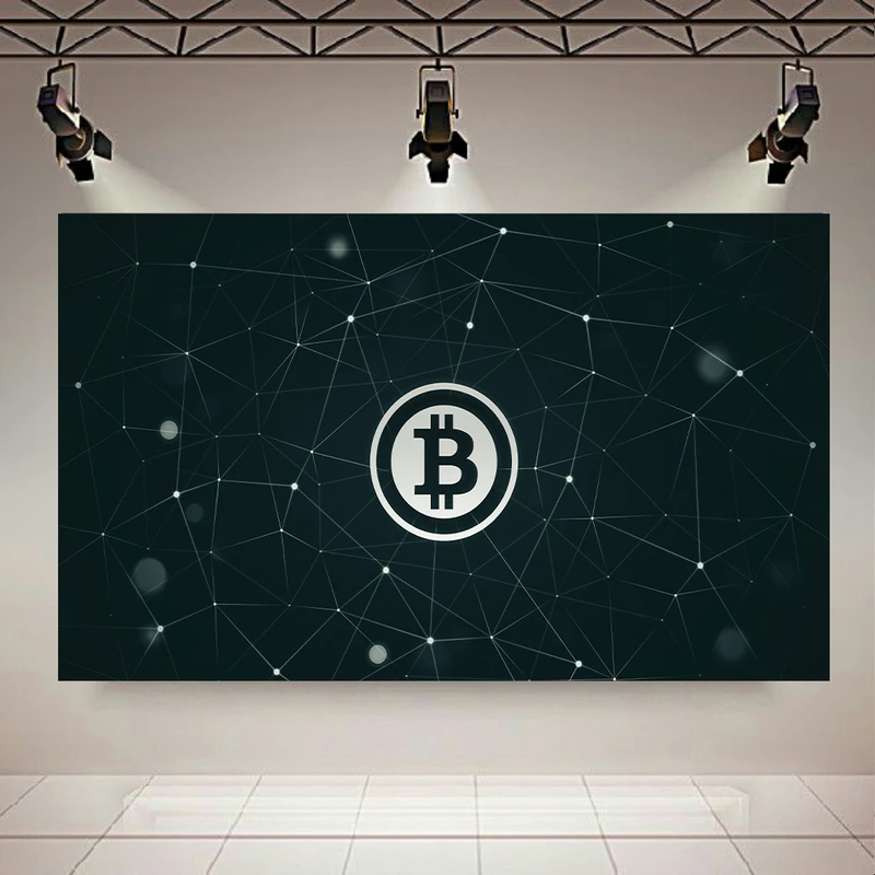 تابلو بوم طرح بیت کوین مدل White Bitcoin کد PD3815