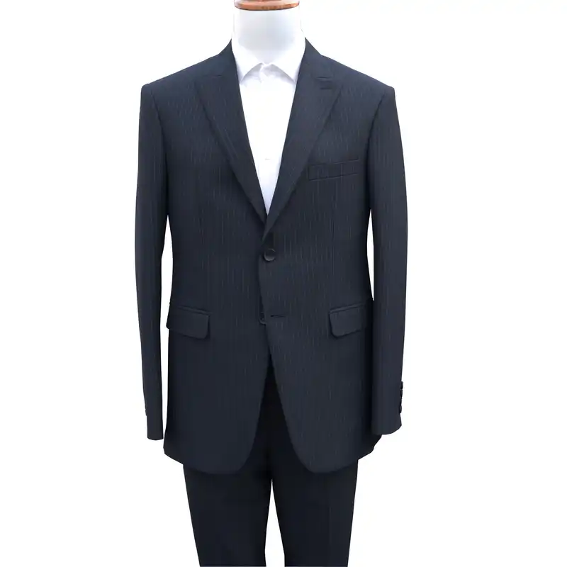 کت و شلوار مردانه مدل یقه بلیزر دیپلمات رگولار فیت کد 210183 رنگ سرمه ای تیره