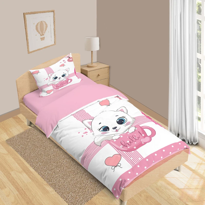 سرویس روتختی 1 نفره 5 تکه نوپه هوم مدل گربه ای T6428