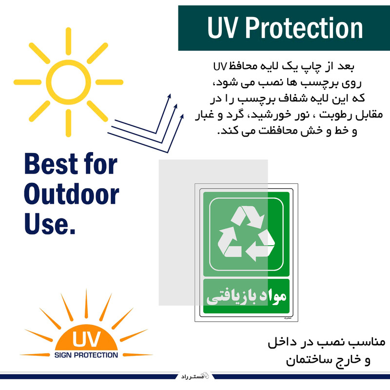 برچسب ایمنی مستر راد طرح مواد بازیافتی مدل HSE-OSHA-192