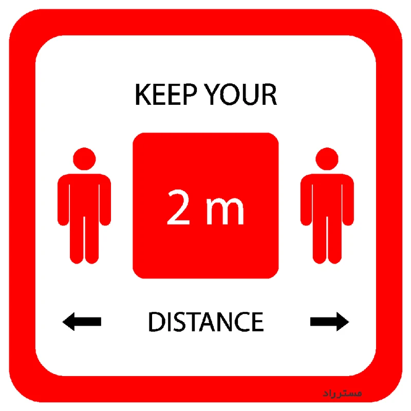 برچسب ایمنی مستر راد طرح لطفا فاصله اجتماعی را رعایت فرمایید کد HSE1317