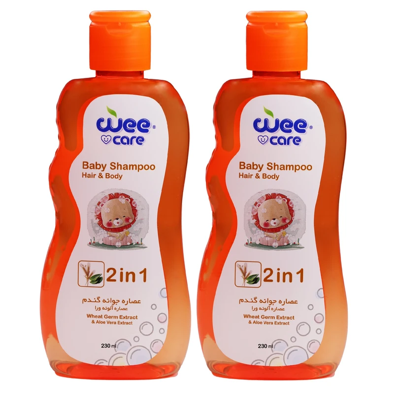 شامپو سر و بدن کودک وی کر مدل عصاره آلوئه ورا و عصاره جوانه گندم حجم 230 میلی لیتر بسته 2 عددی
