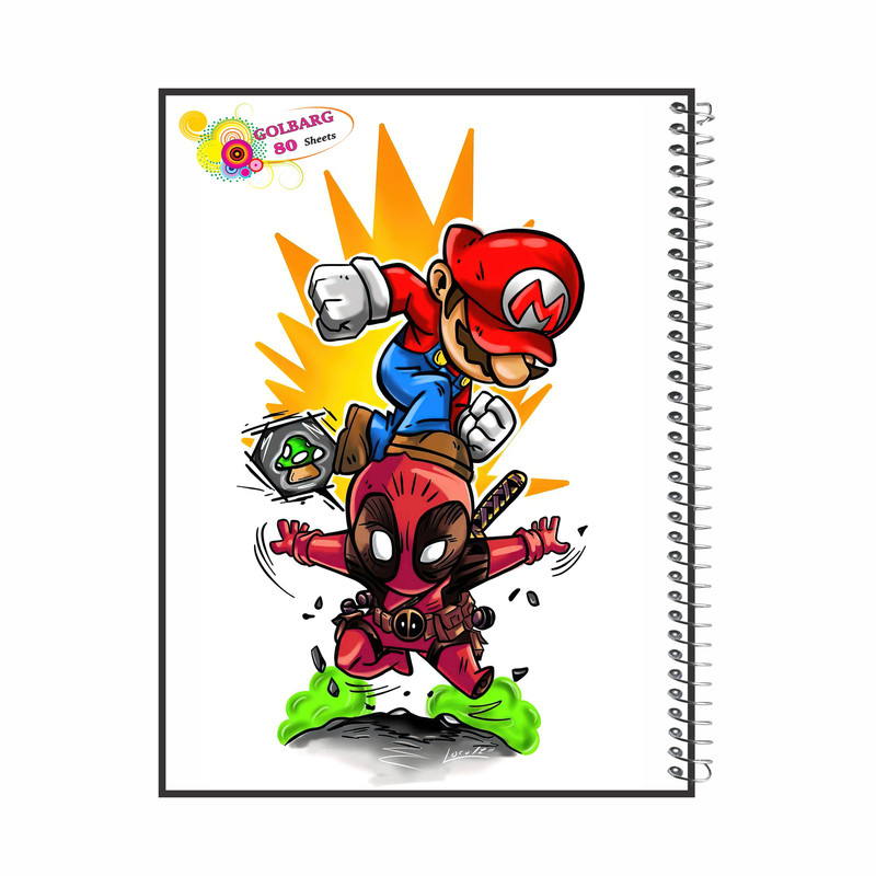 دفتر مشق 80 برگ گلبرگ طرح پسرانه کد 80956