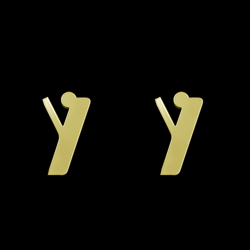 گوشواره طلا 18 عیار زنانه مدوپد مدل حرف Y کد GA1-16911