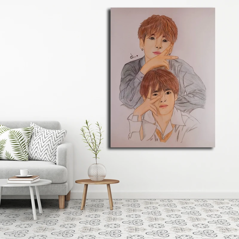 تابلو شاسی مدل taekook fanart کد 2
