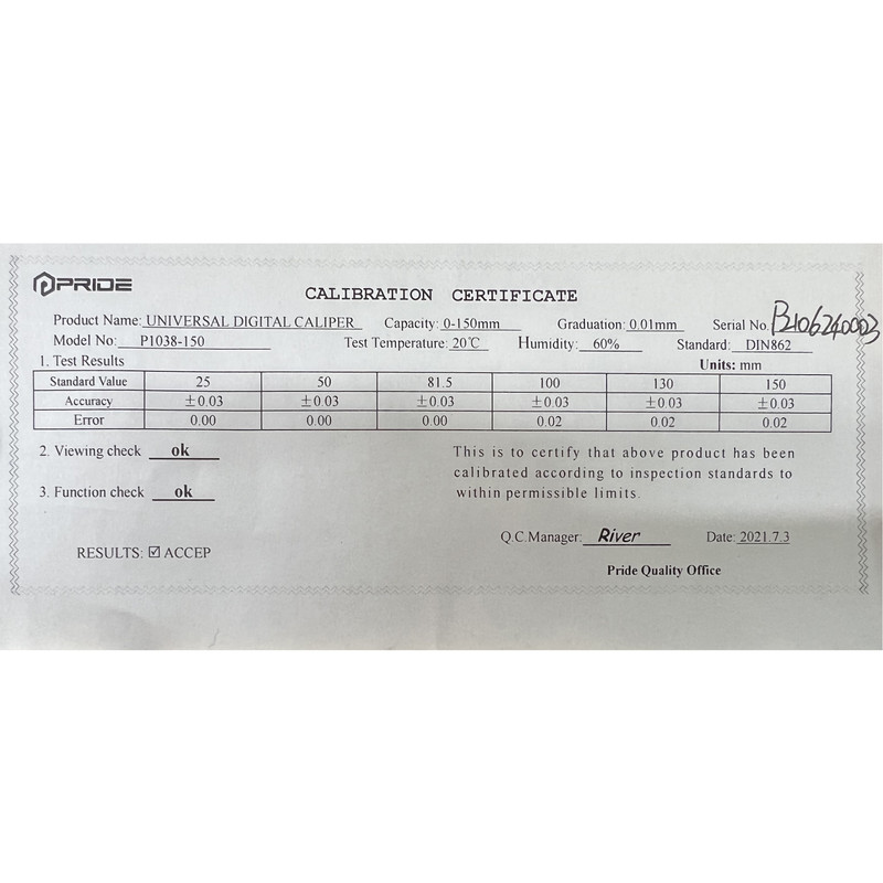 کولیس دیجیتال پراید مدل P1038-150 گستره 0-150 میلیمتر کولیس دیجیتال پراید مدل P1038-150 گستره 0-150 میلیمتر