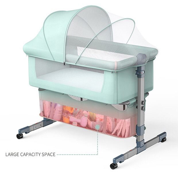 تخت کنار مادر و گهواره هانا مدل Aqua