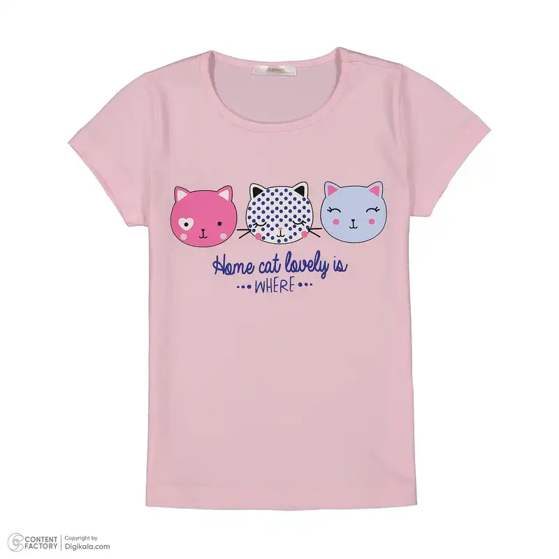 ست تی شرت و شلوارک دخترانه اوزکان مدل ترک 3419852