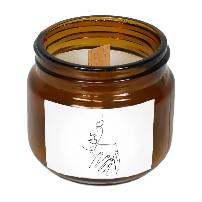 شمع لیوانی دارلی طرح مینیمال قهوه مدل Candle1154