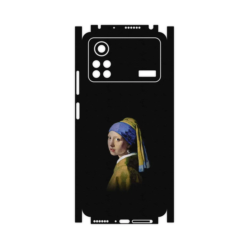 برچسب پوششی ماهوت مدل Girl with a Pearl Earring of Vermeer-FullSkin مناسب برای گوشی موبایل شیائومی Poco X4 Pro 5G