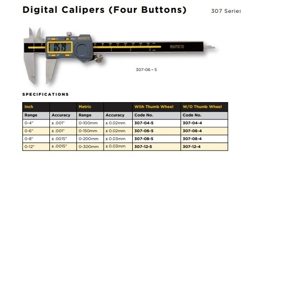 کولیس آسیمتو مدل 5-06-307 گستره 150-0 میلیمتری کولیس آسیمتو مدل 5-06-307 گستره 150-0 میلیمتری
