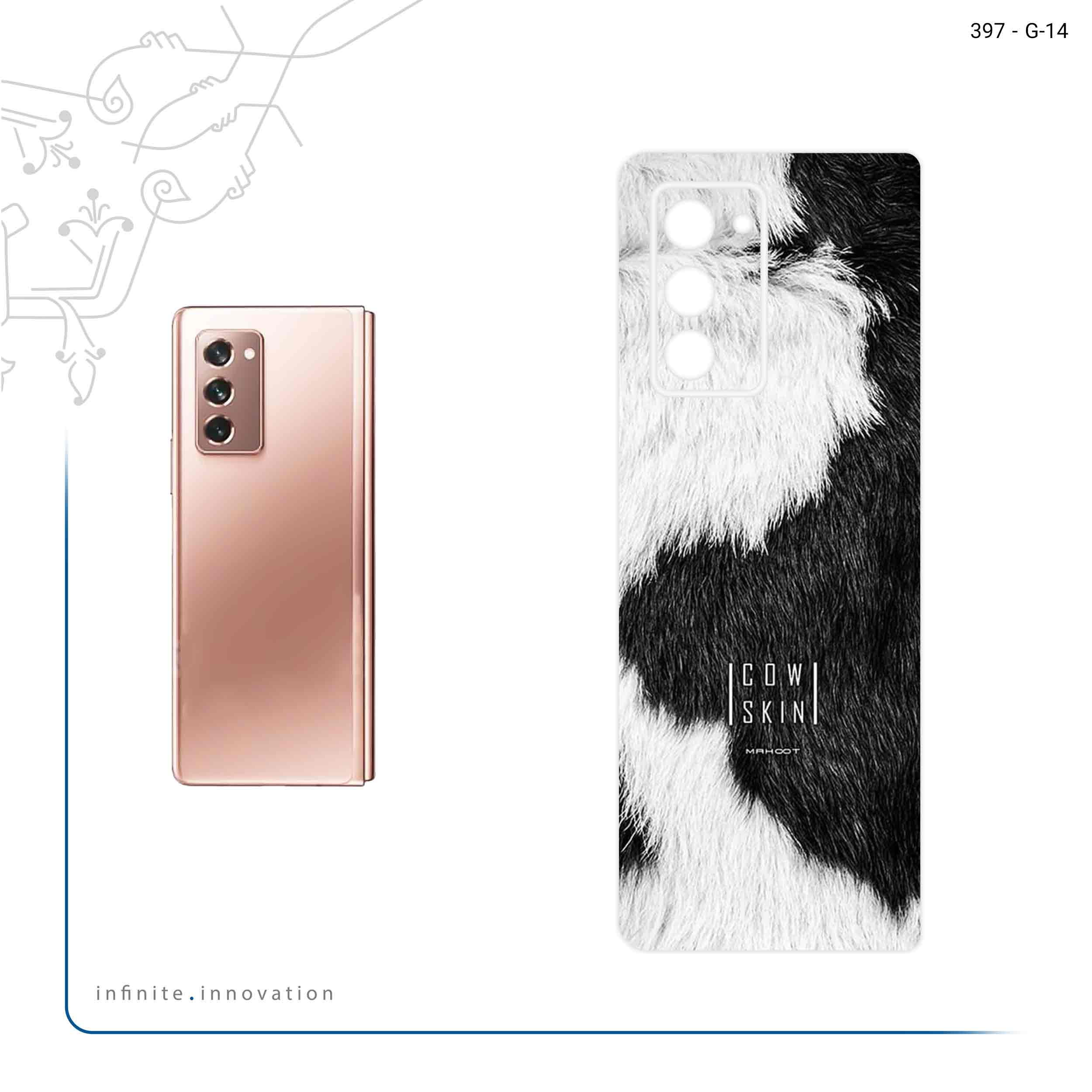 برچسب پوششی ماهوت مدل Cow Skin مناسب برای گوشی موبایل سامسونگ Galaxy Z FOLD 2